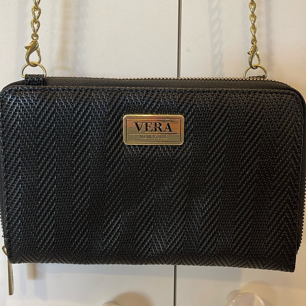 Vera New York Cross Body Wallet Purse Handbag Black New without Tags